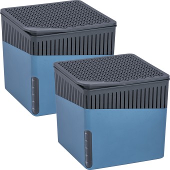 Wenko Raumentfeuchter Mod. Cube, Blau, 1000 g, 2er Set, für Räume bis ca. 80 m³ 