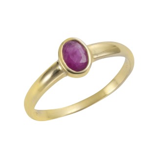 Ring 375/- Gelbgold mit Rubin 052 (16,6)