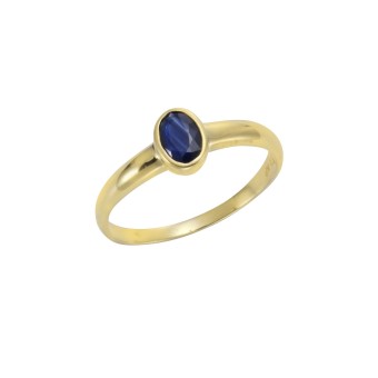 Ring 375/- Gelbgold mit Saphir 052 (16,6)