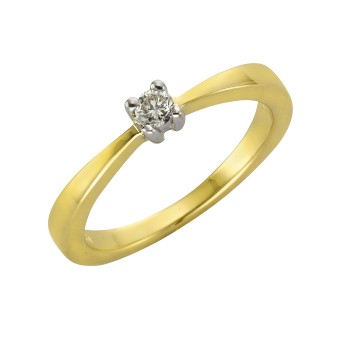 Diamonds by Ellen K. Ring 375/- Gold Brillant 0,10ct. 016 (50,5)