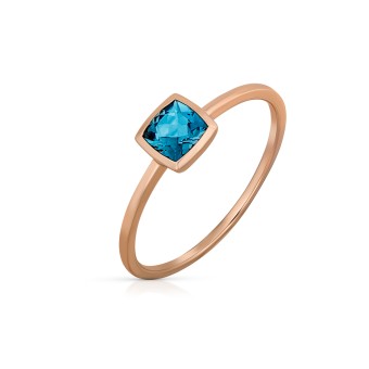 Orolino Ring 585 Gold Roségold Blautopas 052 (16,6)