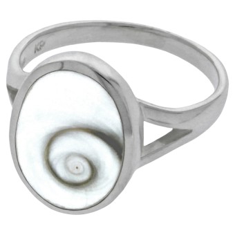 Ring 925 Silber mit Muschel weiß 052 (16,6)