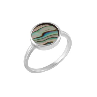 Ring 925 Silber rhodiniert Abalone 052 (16,6)