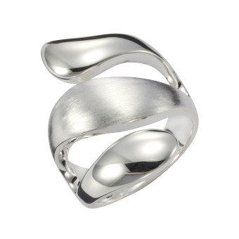 Ring 925 Silber rhodiniert glanz matt 052 (16,6)