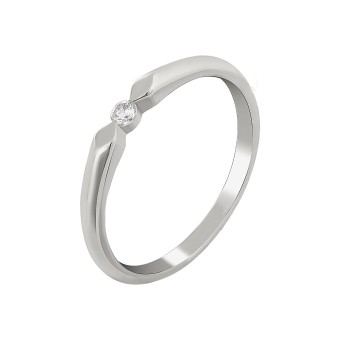 CAI Ring 925 Silber rhodiniert mit Zirkonia 048 (15,3)