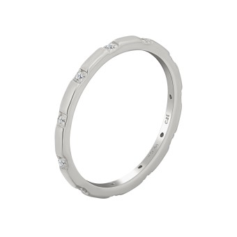 CAI Ring 925 Silber rhodiniert mit Zirkonia Stacking 050 (15,9)