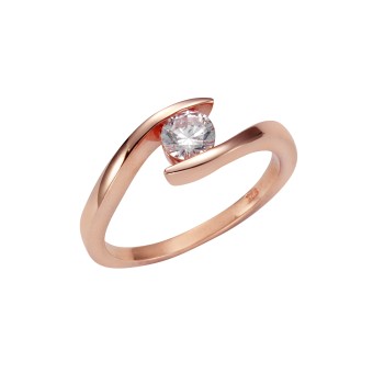 Ring 925 Silber rosé vergoldet Zirkonia 054 (17,2)