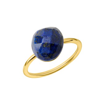 Celesta Ring 925 Silber vergoldet Lapislazuli 054 (17,2)