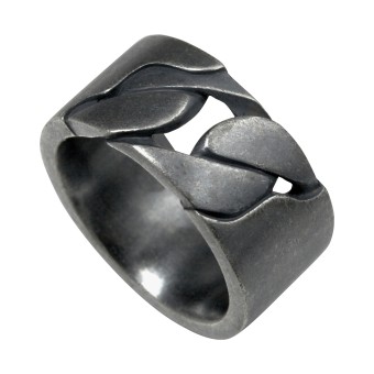 Ring 925/- Sterling Silber matt oxidiert schwarz 062 (19,7)