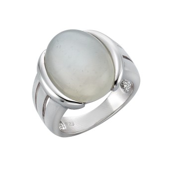 Ring 925/- Sterling Silber Mondstein 052 (16,6)