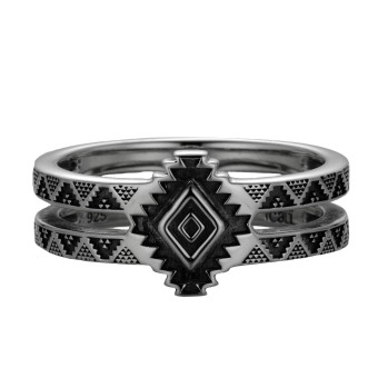 CAI Ring 925/- Sterling Silber oxidiert Amerika 058 (18,5)