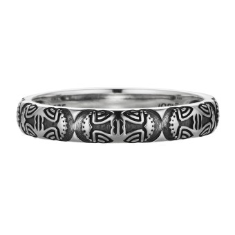 CAI Ring 925/- Sterling Silber oxidiert Maske Amerika 058 (18,5)