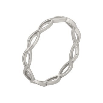 CAI Ring 925/- Sterling Silber rhodiniert Cut Outs Stacking 048 (15,3)