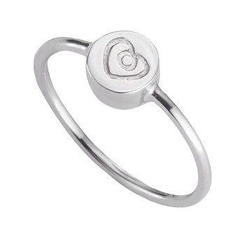 CAI Ring 925/- Sterling Silber rhodiniert Herz 050 (15,9)