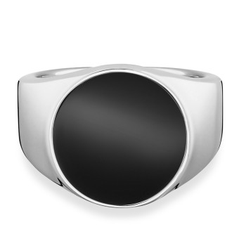 CAI Ring 925/- Sterling Silber rhodiniert Onyx 058 (18,5)