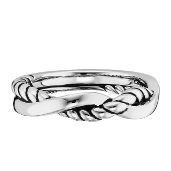 CAI Ring 925/- Sterling Silber rhodiniert Seilstruktur 058 (18,5)