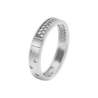 Ring 925/- Sterling Silber rhodiniert Zirkonia 052 (16,6)