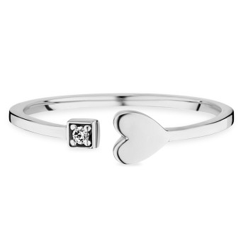 CAI Ring 925/- Sterling Silber rhodiniert Zirkonia Herz 050 (15,9)