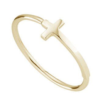 CAI Ring 925/- Sterling Silber vergoldet Kreuz 046 (14,7)