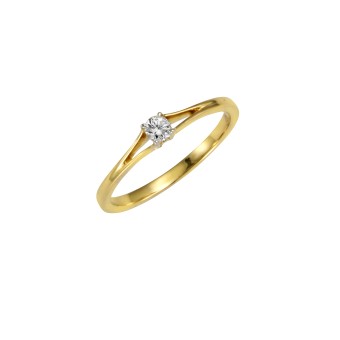 Diamonds by Ellen K. Ring Gold 585 zweifarbig mit Brillant 0,10ct. 016 (50,5)