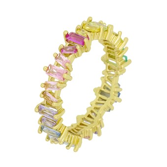 Fashionbox Ring Messing  vergoldet mit Zirkonia pastell 050 (15,9)