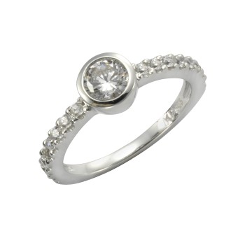 Ring Silber 925 rhodiniert 17x Zirkonia 052 (16,6)