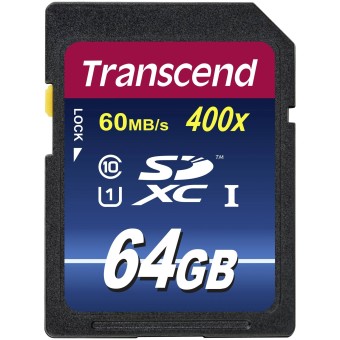 Transcend SD Speicherkarte SDXC 64GB Class 10 UHS-I 400x Premium 