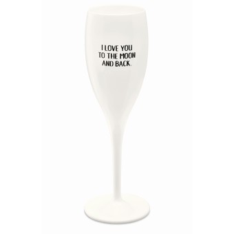 Koziol Sektglas 100 ml mit Druck CHEERS No. 1 LOVE YOU TO THE MOON 