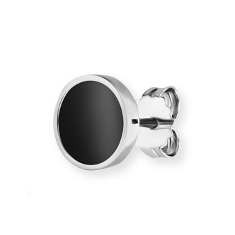 CAI Single-Ohrstecker 925 Sterling Silber rhodiniert Onyx 