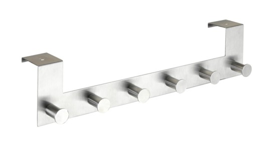 Wenko Türgarderobe Edelstahl Mod. Celano, 6 Haken, für Türfalzstärken bis 4 cm 