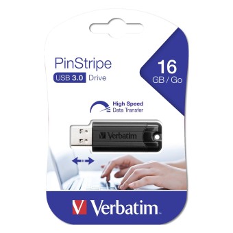 Verbatim USB-Stick Store n Go 16GB Pinstripe USB 3.0 black 49316 