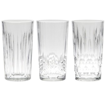 Neuetischkultur Wasserglas-Set 3-tlg. verschieden geschliffen 