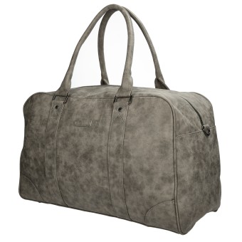 HTI-Living Weekendtasche Reisetasche Kunstleder Grau