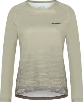 Shimano Woman's SAIKO Long Sleeve warm Printed, Restore Green S